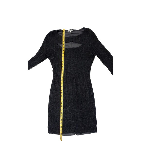 Charlotte Russe Mini Dress Women’s Size Small Grey Long Sleeve Round Neck # 74 - Picture 3 of 5